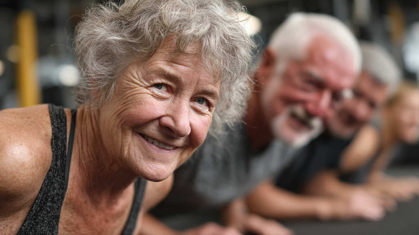 Група активних людей 55+ на тренуванні